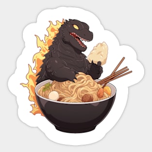 ramen noodles monster Sticker